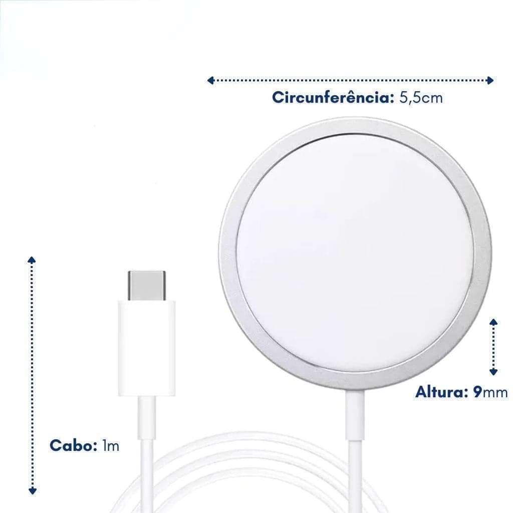 CARREGADOR PORTÁTIL INDUÇÃO iPHONE Wireless Sem fio 15w 5