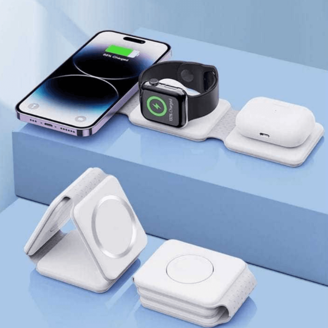 CARREGADOR PORTÁTIL DOBRÁVEL Magsafe 3 em 1