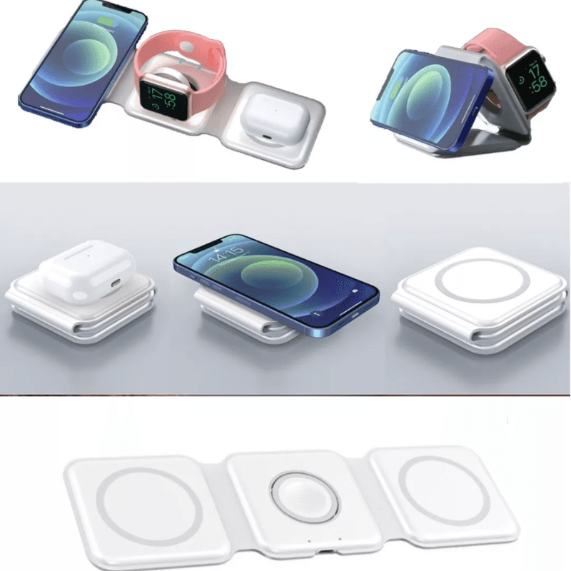 CARREGADOR PORTÁTIL DOBRÁVEL Magsafe 3 em 1 3