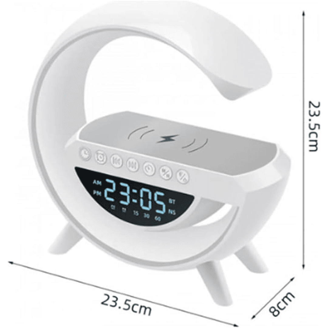 G Speaker Luminária com Relógio e Carregador Indução 7