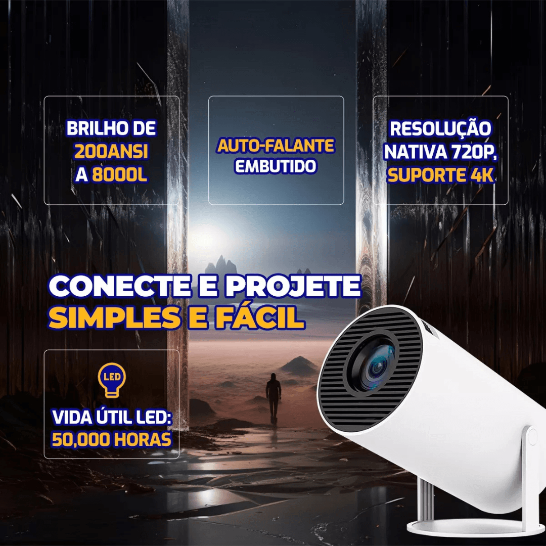 Mini Projetor Portatil Wi-Fi Bluetooth HD-4K Bivolt Cinema em Casa - BM-F1012 3