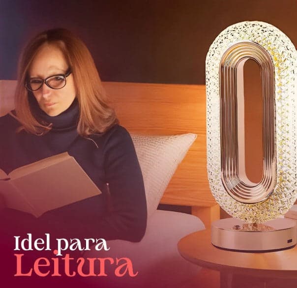 RETRÔ - Luminária Abajur Cristal Led Touch Recarregável USB 6