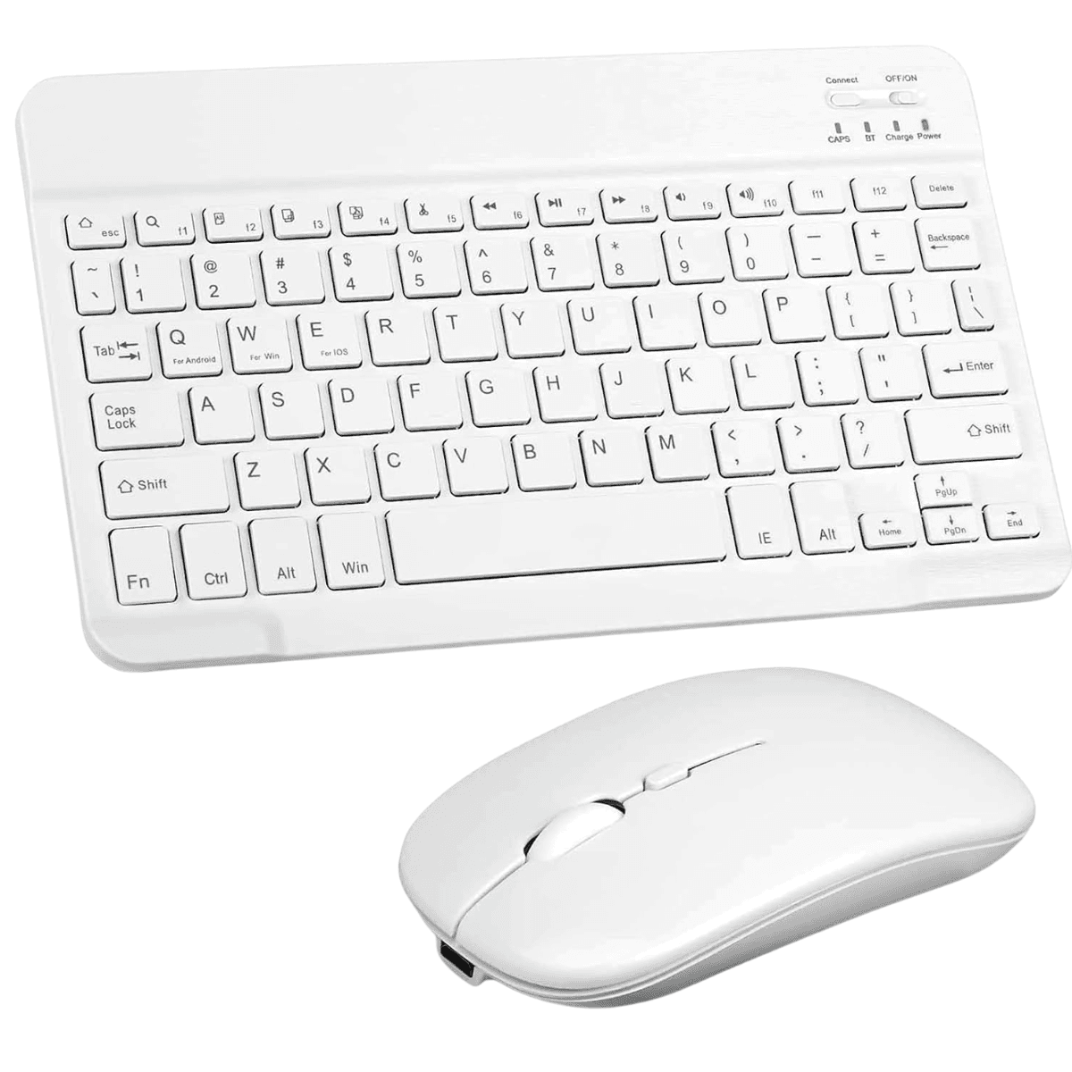 BRANCO - Kit Fone de Ouvido Bluetooth Tune 510 + Conjunto Teclado e Mouse Sem Fio 5