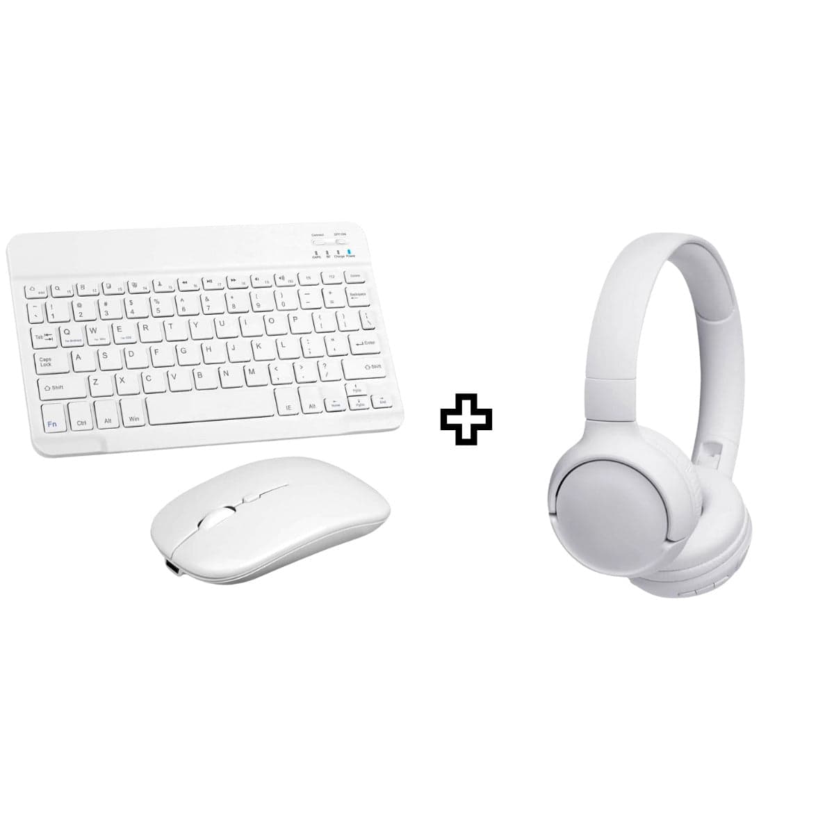 BRANCO - Kit Fone de Ouvido Bluetooth Tune 510 + Conjunto Teclado e Mouse Sem Fio
