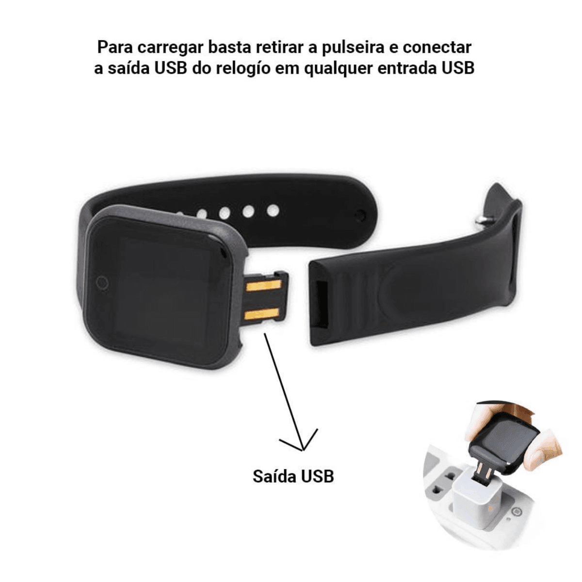 BRANCO - D20 - Relógio Inteligente 7