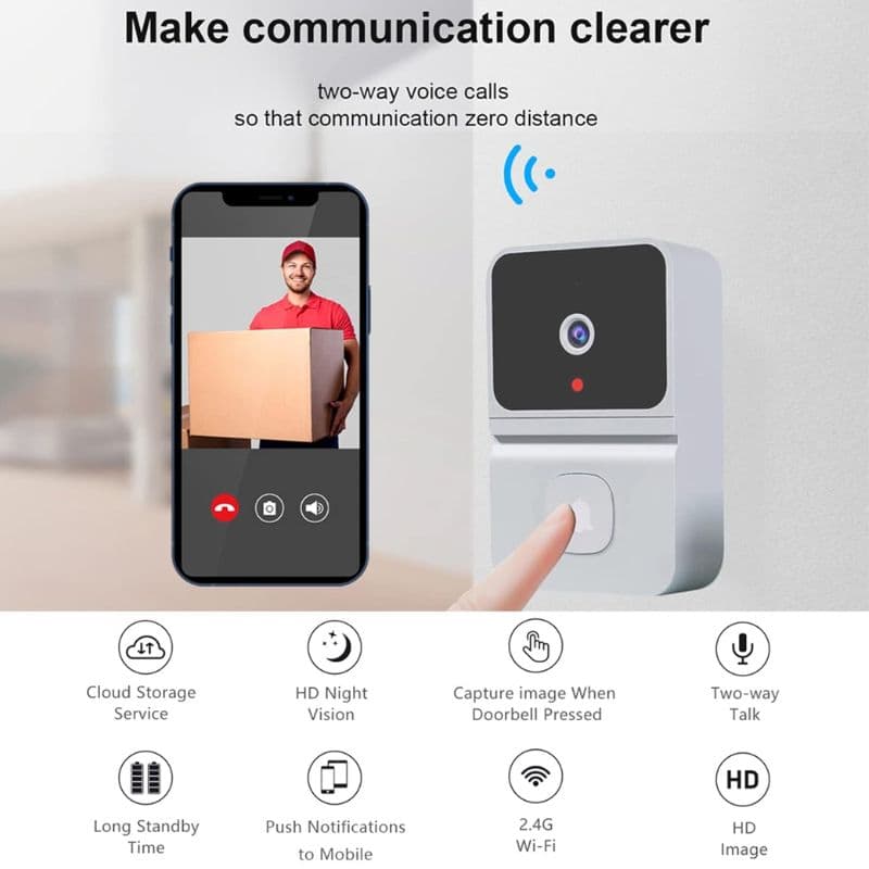 Campainha de vídeo inteligente WIFI com visão noturna com App Premium Bivolt 5