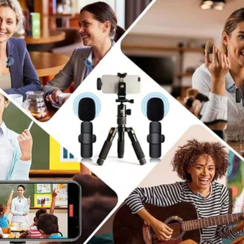 LAPELA TIPO C - Microfone Lapela Celular Sem Fio Duplo - Preto BM-221 6